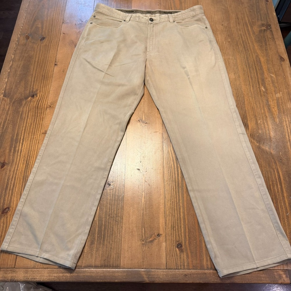 Ermenegildo Zegna Mens Casual Pants 40 x 31 Made in Italy Khaki Twill *READ*
